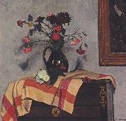 Stillleben mit Selbstportrait Felix Vallotton